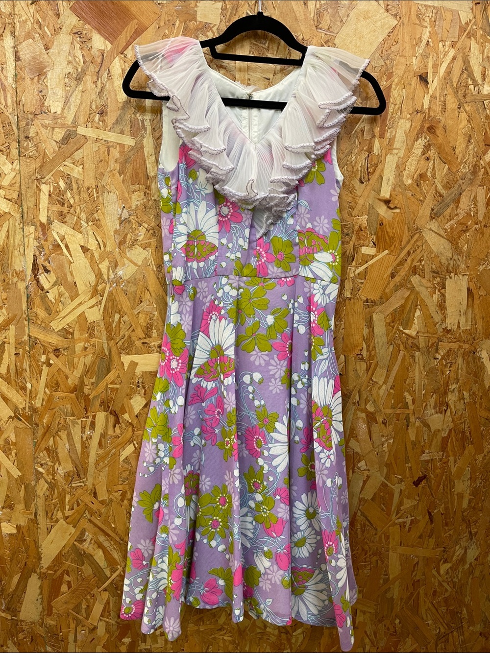 Homemade vintage XS ' Lavender Floral Ruffle Sundress